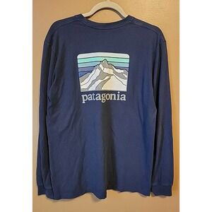 Patagonia Line Logo Ridge Mountain Responsibili-tee Long Sleeve Shirt Mens Small